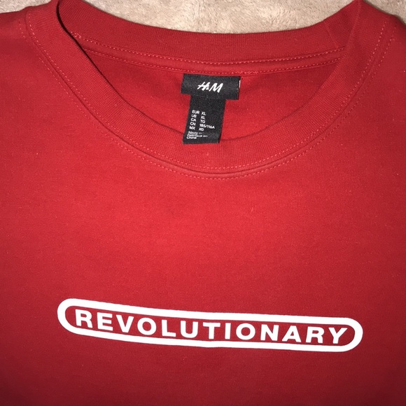 H&M US XL Red and white REVOLUTIONARY sweatshirt π - Picture 3 of 4